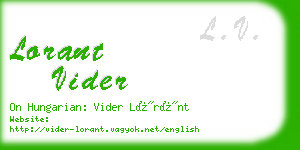 lorant vider business card